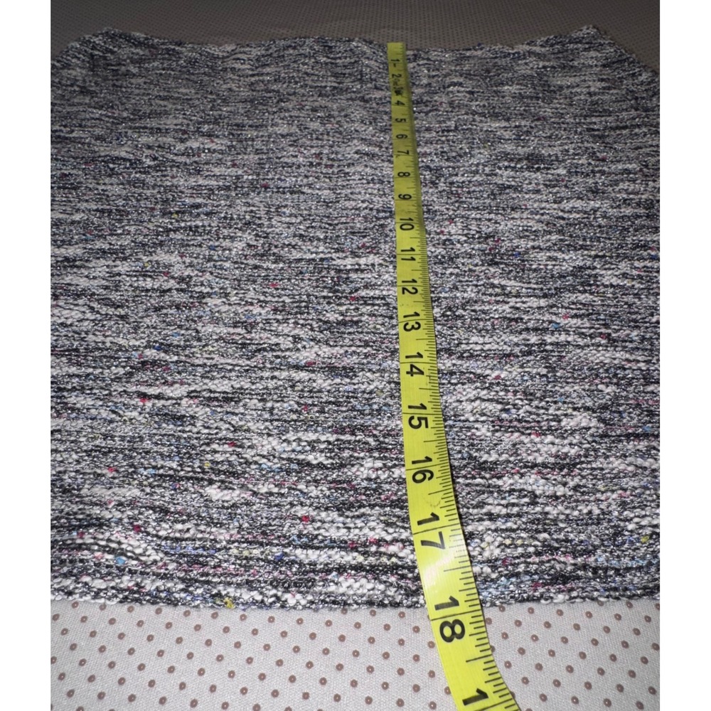 Loft Outlet Petite Large Black White Multicolored Space Dye Tweed A-Line Skirt - Picture 7 of 7